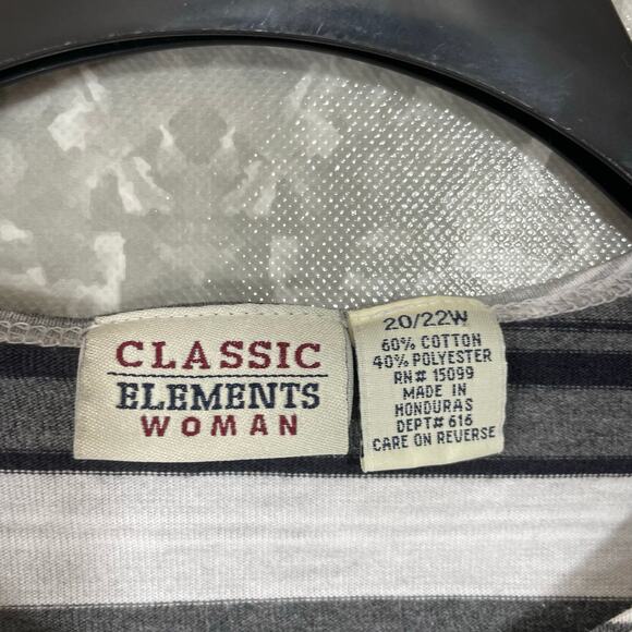 Classic Elements Gray Striped Button Front Top - Size 20/22W - Women's Plus Size - Picture 4 of 5